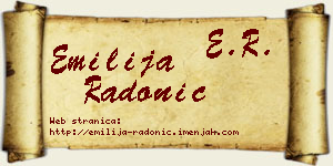 Emilija Radonić vizit kartica